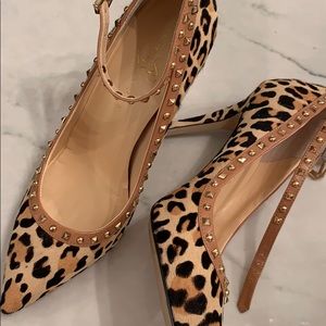 Ivanka Trump Leopard print studded heels